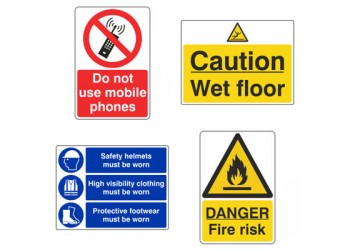 What are the four main types of safety signs?