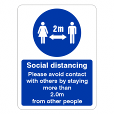 Social Distancing - Please Avoid Contact With Others Sign