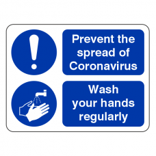 Prevent The Spread of Coronavairus - Wash Your Hands Regularly Sign