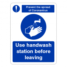 Prevent Coronavairus - Use Handwash Station Leaving Sign