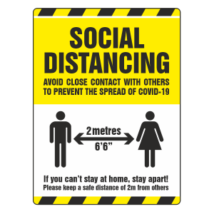 Social Distancing - Avoid Close Contact With Others Sign