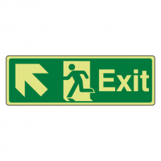 Photoluminescent Exit Arrow Up Left Sign