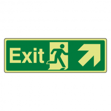 Photoluminescent Exit Arrow Up Right Sign