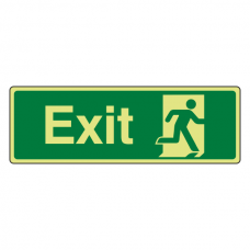Photoluminescent Final Exit Man Right Sign