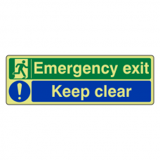 Photoluminescent Emergency Exit / Keep Clear Sign