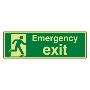 Photoluminescent Emergency Exit Sign