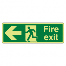 Photoluminescent Fire Exit Arrow Left Sign