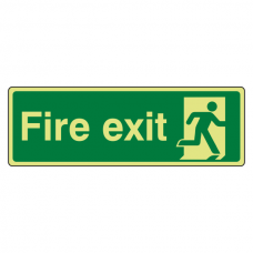 Photoluminescent Final Fire Exit Man Right Sign