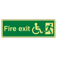 Photoluminescent Wheelchair Final Fire Exit Man Right Sign