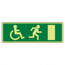 Photoluminescent EC Wheelchair Final Fire Exit man Right Sign