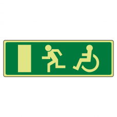 Photoluminescent EC Wheelchair Final Fire Exit Man Left Sign