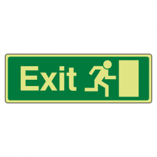 Photoluminescent EC Final Exit Man Right Sign with text