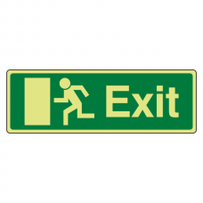 Photoluminescent EC Final Exit Man Left Sign with text