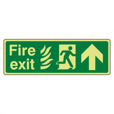 Photoluminescent NHS Fire Exit Arrow Up Sign