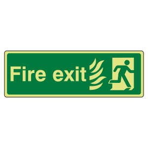 Photoluminescent NHS Final Fire Exit Man Right Sign