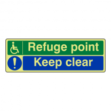 Photoluminescent Refuge Point / Keep Clear Sign