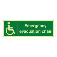 Photoluminescent Emergency Evacuation Chair Sign