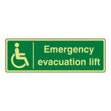 Photoluminescent Emergency Evacuation Lift Sign