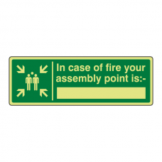 Photoluminescent In Case Of Fire Assembly Point Is Sign