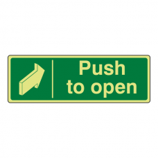 Photoluminescent Push To Open Sign