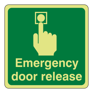 Photluminescent Emergency Door Release Sign