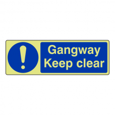 Photoluminescent Gangway Keep Clear Sign (Landscape)