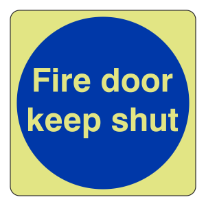 Photoluminescent Fire Door Keep Shut Sign