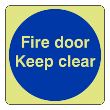 Photoluminescent Fire Door Keep Clear Sign