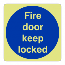 Photoluminescent Fire Door Keep Locked Sign