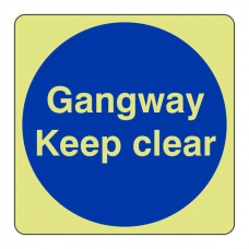 Photoluminescent Gangway Keep Clear Sign