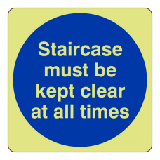 Photoluminescent Staircase Must Be Kept Clear Sign