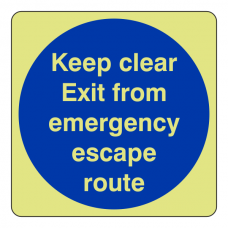 Photoluminescent Exit From Emergency Escape Route Sign