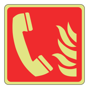 Photoluminescent Fire Phone Sign (Logo)