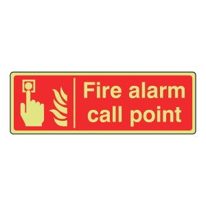 Photoluminescent Fire Alarm Call Point Sign (Landscape)