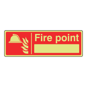 Photoluminescent Fire Point Sign with blank (Landscape)