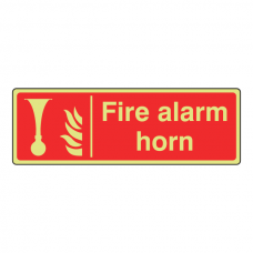 Photoluminescent Fire Alarm Horn Sign (Landscape)