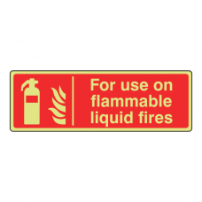 Photoluminescent For use On Flammable Liquid Fires Sign (Landscape)