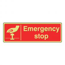 Photoluminescent Emergency Stop Sign (Landscape)