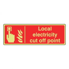 Photoluminescent Local Electricity Cut Off Point Sign (Landscape)