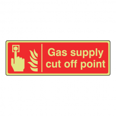 Photoluminescent Gas Supply Cut Off Point Sign (Landscape)