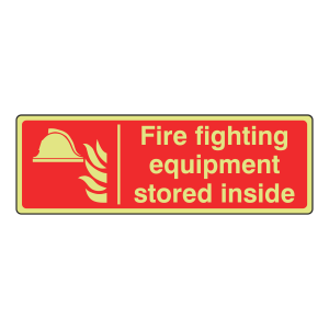 Photoluminescent Fire Fighting Equipment Stored Inside Side (Landscape)