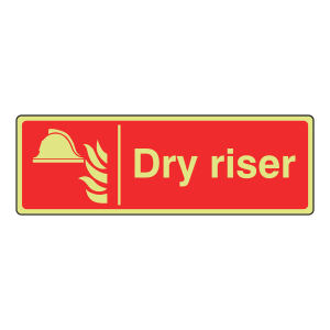 Photoluminescent Dry Riser Sign (Landscape)