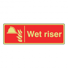 Photoluminescent Wet Riser Sign (Landscape)