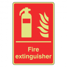 Photoluminescent Fire Extinguisher Sign (Portrait)