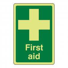 Photoluminescent First Aid Sign