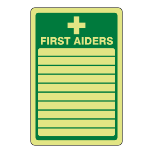 Photoluminescent First Aiders Sign
