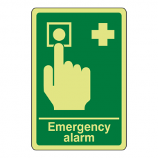 Photoluminescent Emergency Alarm Sign