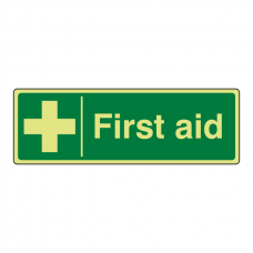 Photoluminescent First Aid Sign (Landscape)