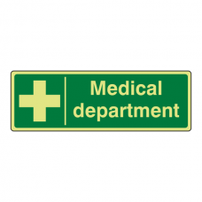 Photoluminescent Medical Department Sign (Landscape)