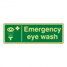 Photoluminescent Emergency Eye Wash Sign (Landscape)